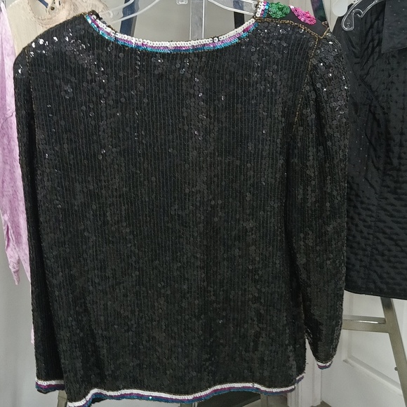 JEAN for JOSEPH LE BON Silk Sequin Top - Picture 4 of 6